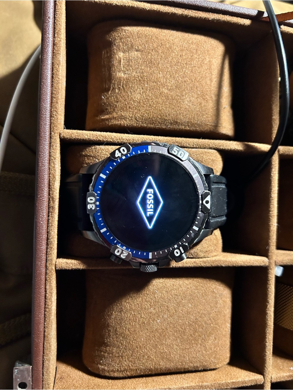 Fossil Black and Blue Bezel Smartwatch